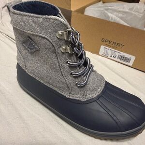New Sperry Charcoal and Navy Waterproof Boots